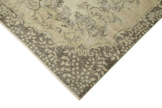 6x9 Beige Turkish Vintage Area Rug - 38937