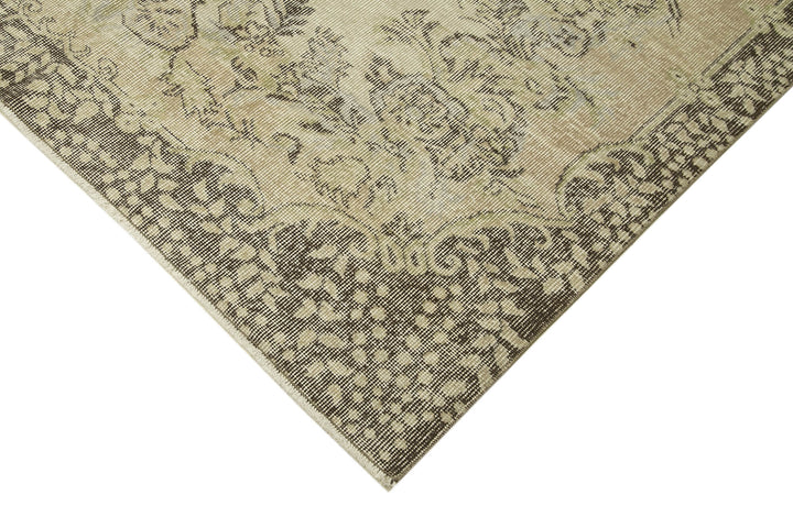 6x9 Beige Turkish Vintage Area Rug - 38937