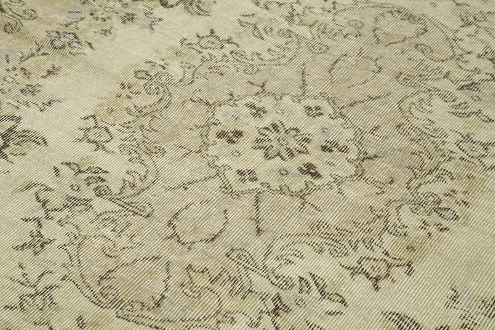 6x9 Beige Turkish Vintage Area Rug - 38937