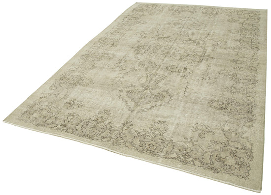 6x10 Beige Turkish Vintage Area Rug - 38940