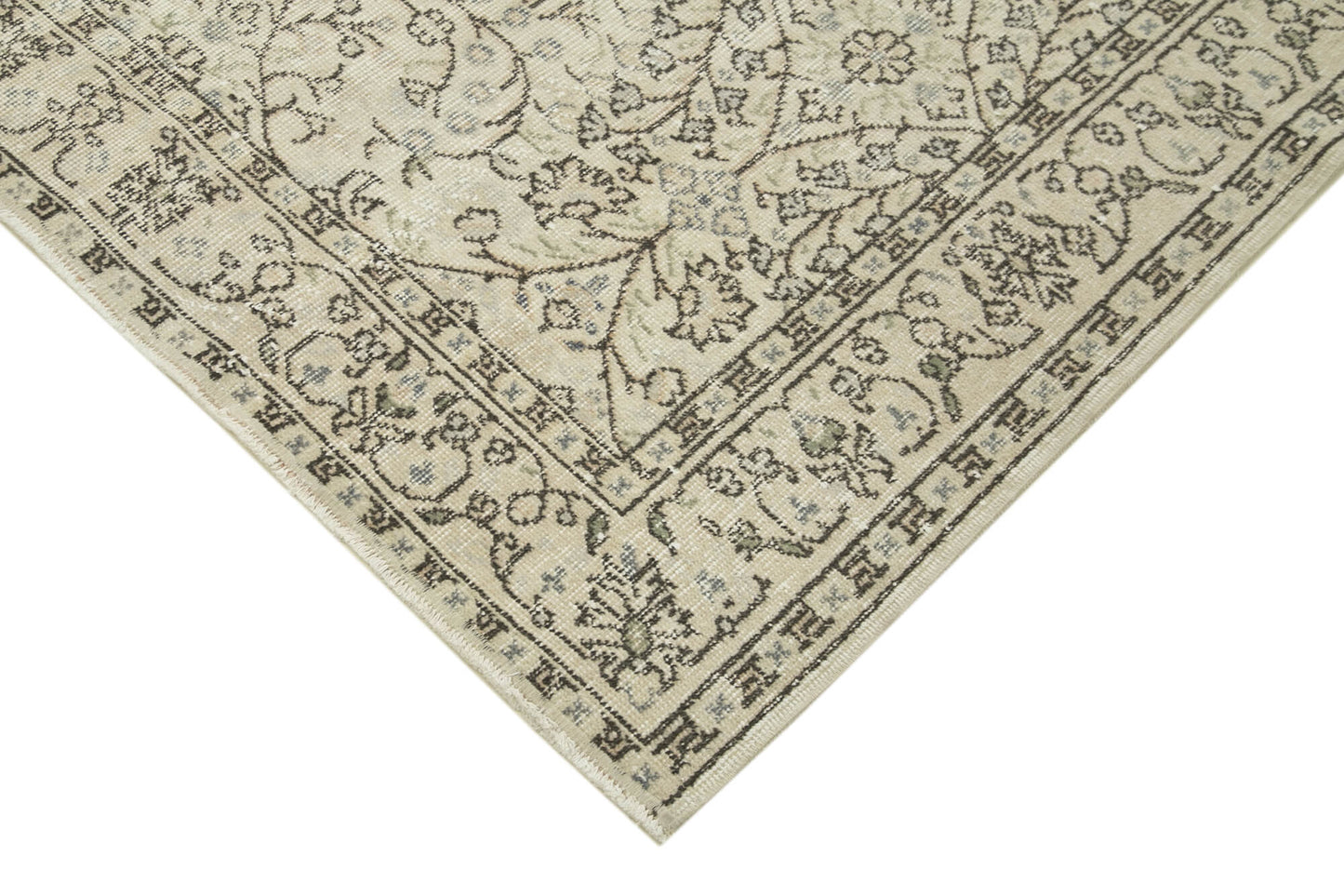 5x8 Beige Turkish Vintage Area Rug - 38944