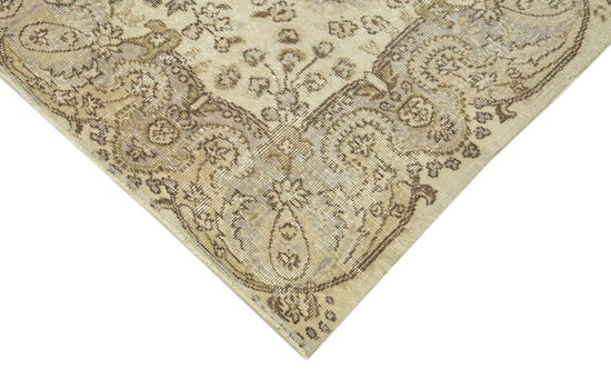 5x9 Beige Turkish Vintage Area Rug - 38945