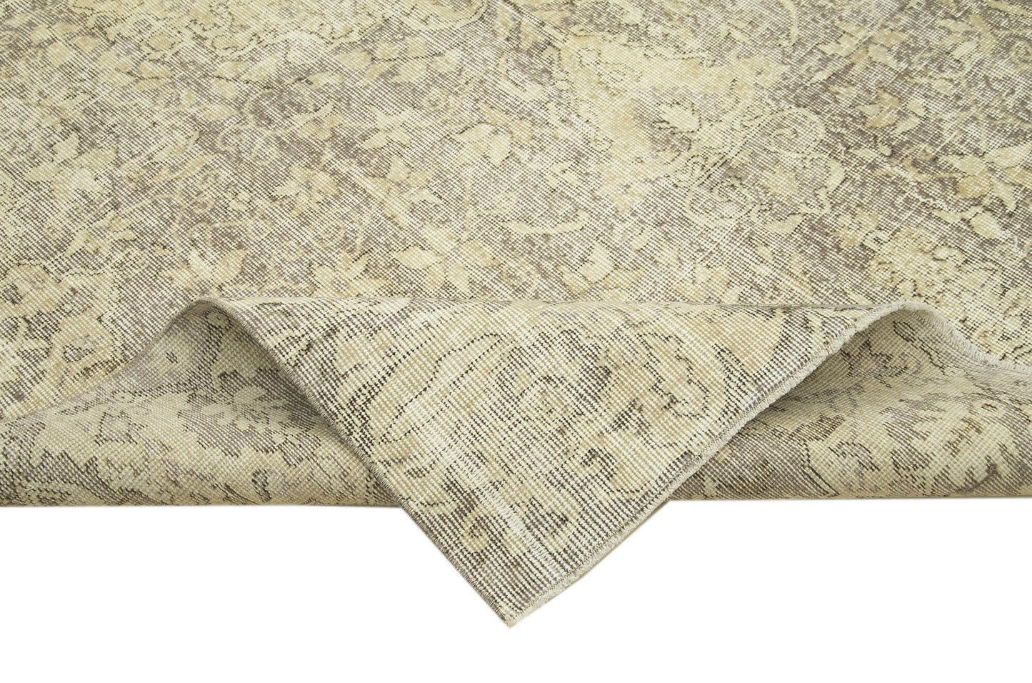 6x10 Beige Turkish Vintage Area Rug - 38951