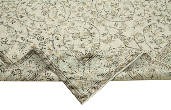 6x10 Beige Turkish Vintage Area Rug - 38952