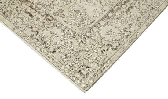 7x10 Beige Turkish Vintage Area Rug - 38955