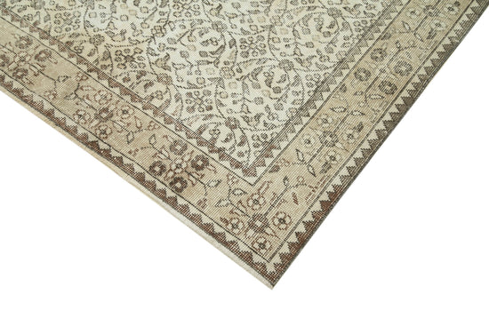 6x9 Beige Turkish Vintage Area Rug - 38959