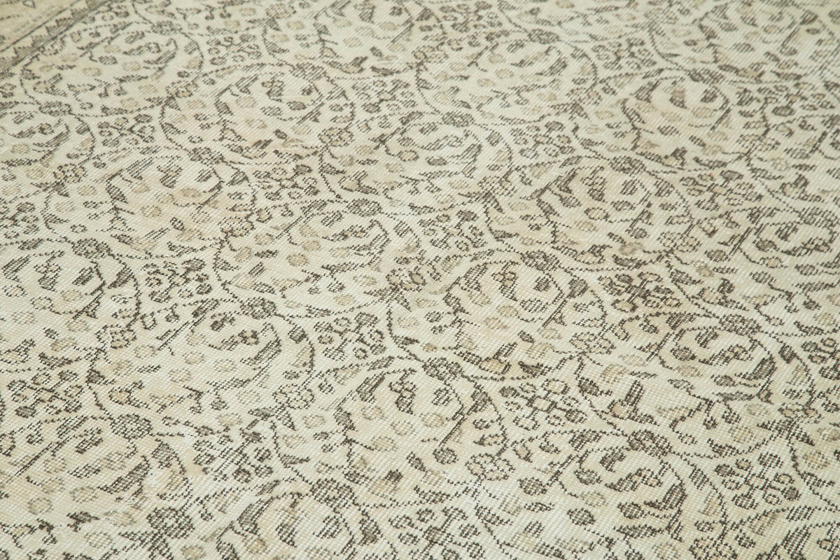6x9 Beige Turkish Vintage Area Rug - 38959
