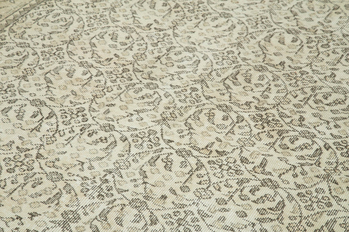6x9 Beige Turkish Vintage Area Rug - 38959