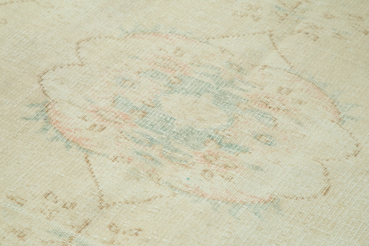 5x9 Beige Turkish Vintage Area Rug - 38964