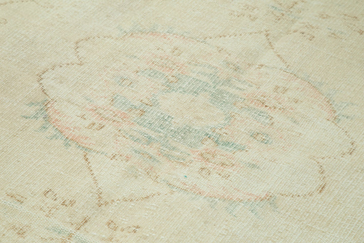 5x9 Beige Turkish Vintage Area Rug - 38964