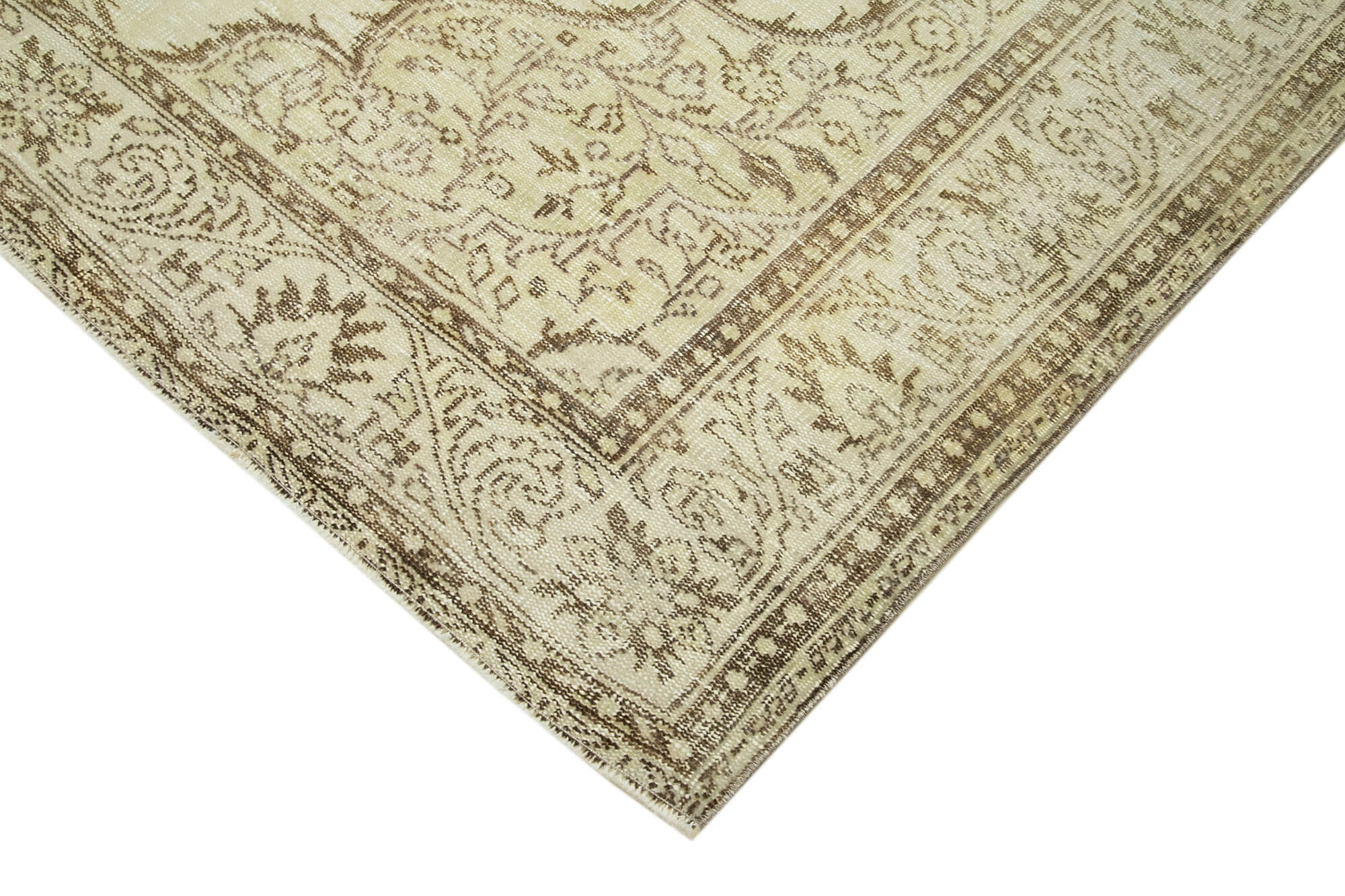 6x10 Beige Turkish Vintage Area Rug - 38967