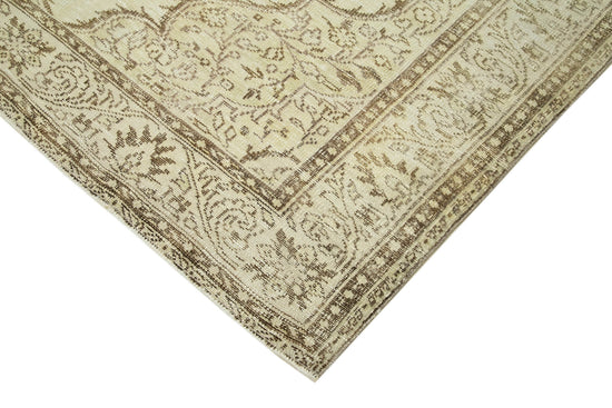 6x10 Beige Turkish Vintage Area Rug - 38967
