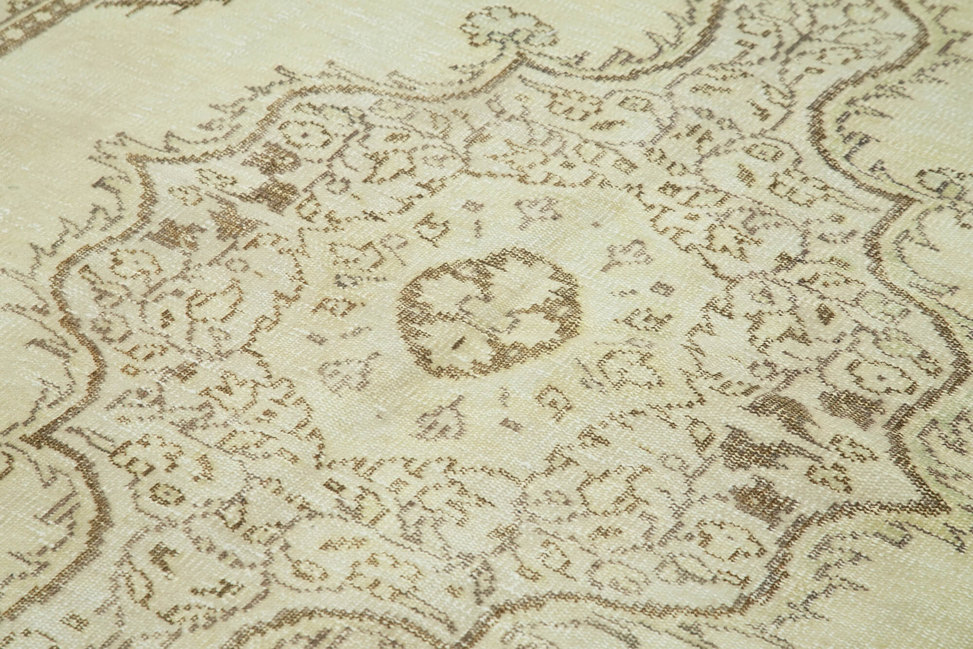 6x10 Beige Turkish Vintage Area Rug - 38967