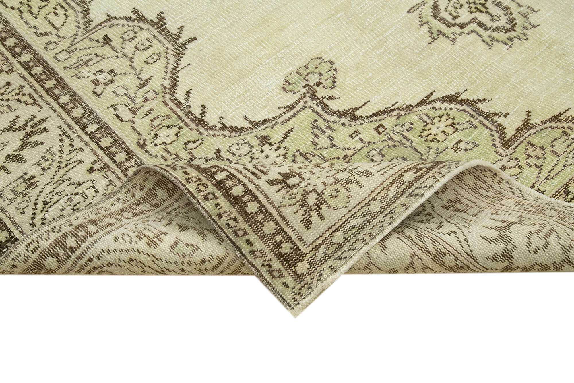 6x10 Beige Turkish Vintage Area Rug - 38967