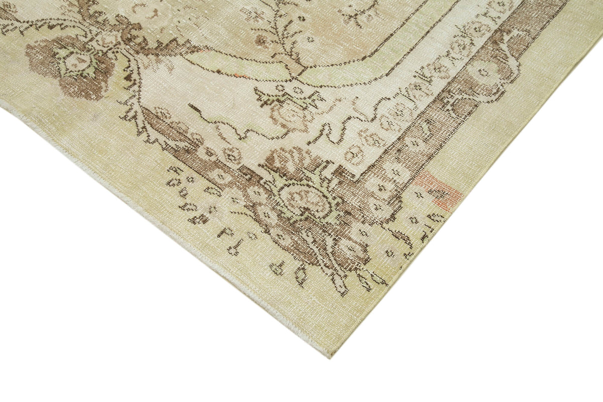 6x10 Beige Turkish Vintage Area Rug - 38978
