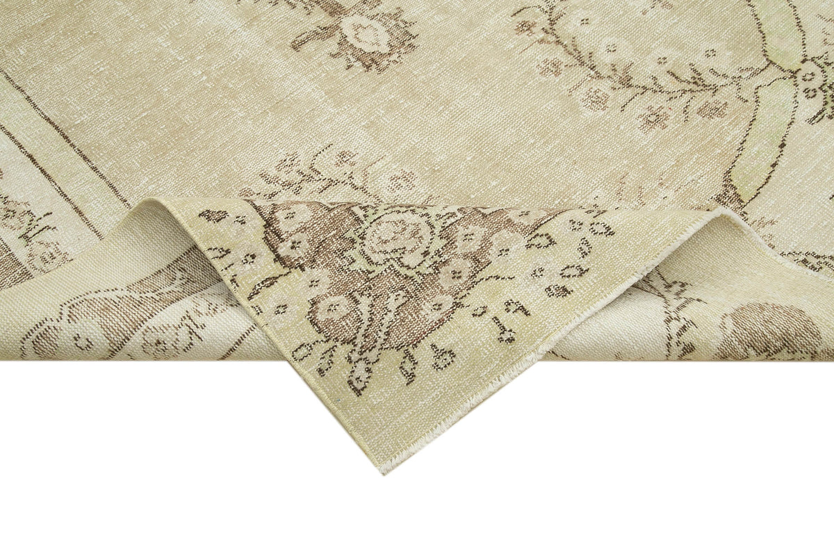 6x10 Beige Turkish Vintage Area Rug - 38978