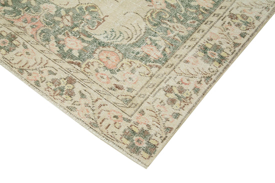 6x9 Beige Turkish Vintage Area Rug - 38980