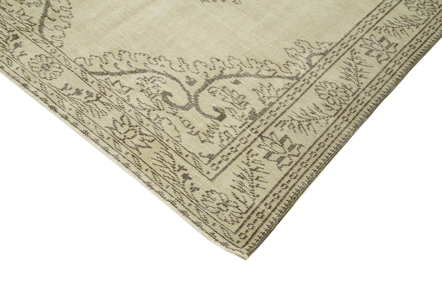 6x10 Beige Turkish Vintage Area Rug - 38984