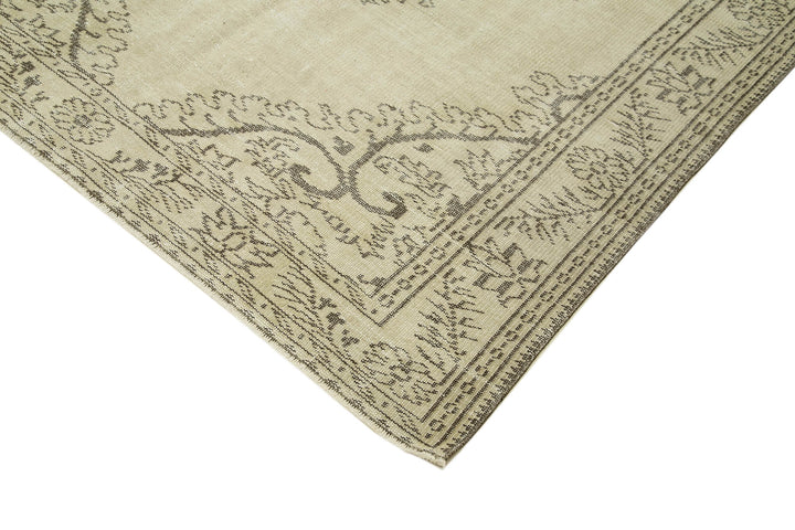 6x10 Beige Turkish Vintage Area Rug - 38984