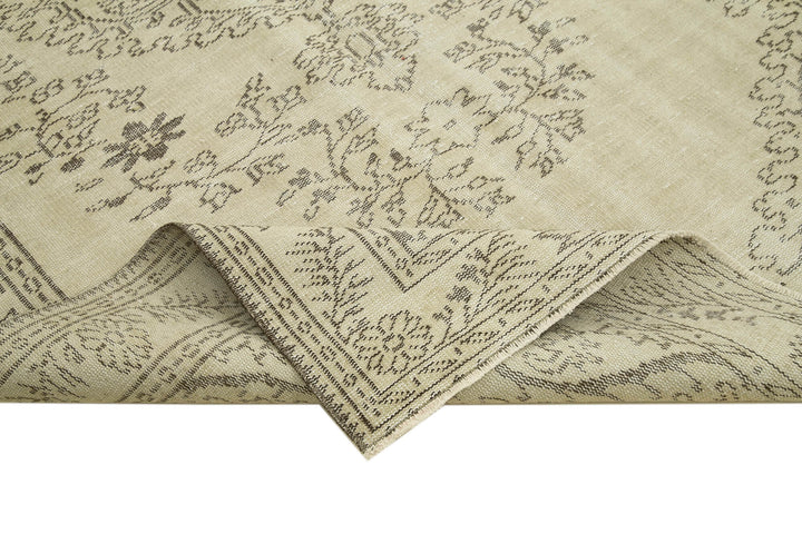 6x10 Beige Turkish Vintage Area Rug - 38984