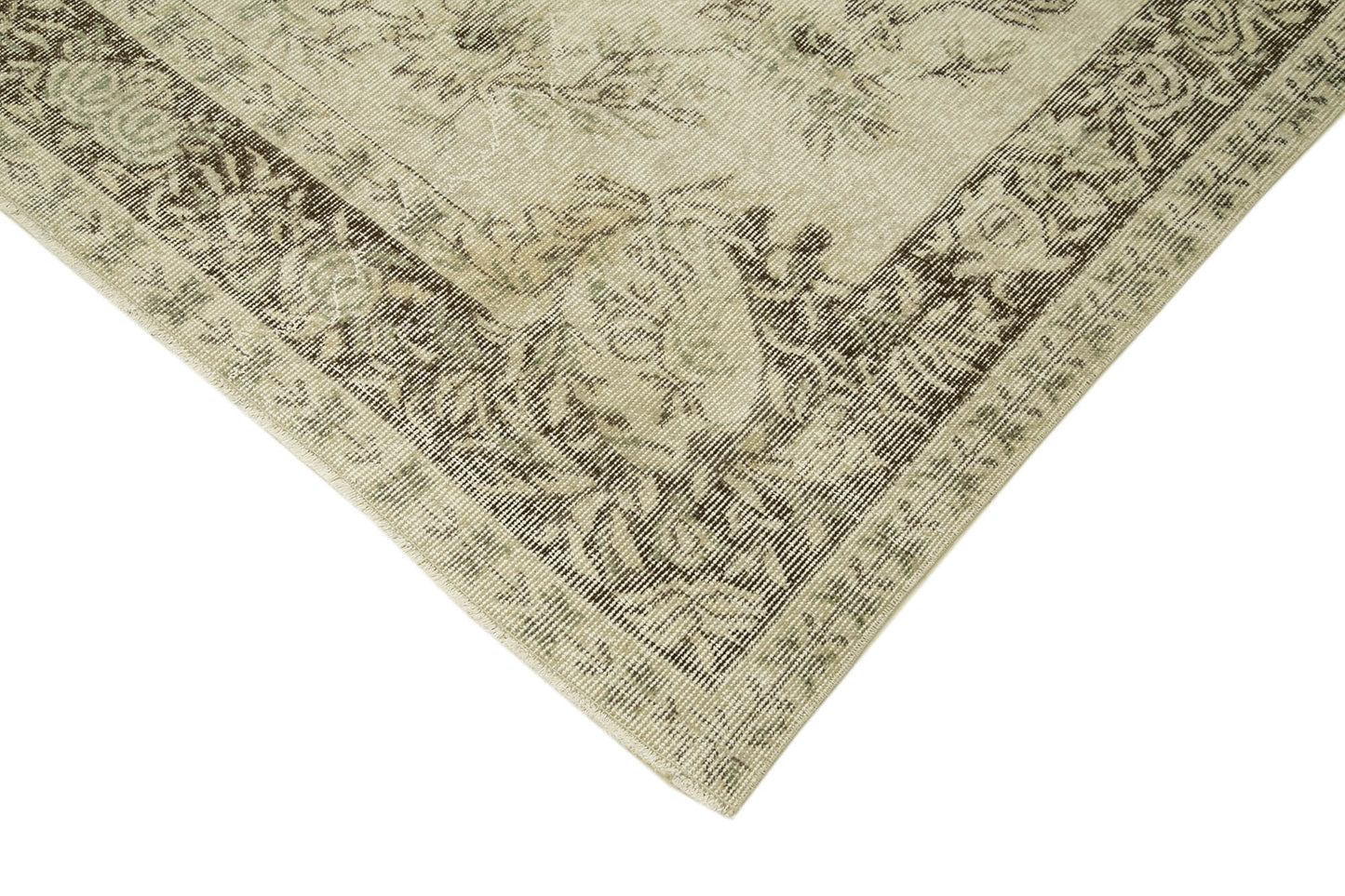 6x9 Beige Turkish Vintage Area Rug - 38985