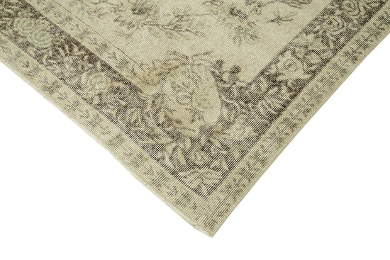 6x9 Beige Turkish Vintage Area Rug - 38985