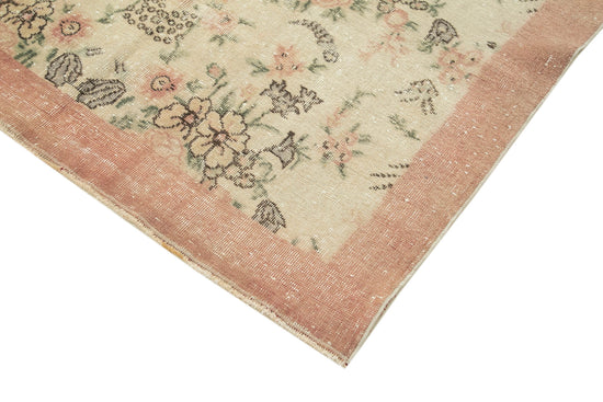 5x8 Beige Turkish Vintage Area Rug - 38986