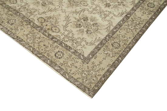 6x10 Beige Turkish Vintage Area Rug - 38987