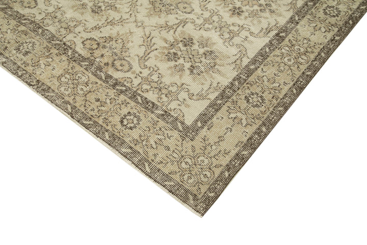 6x10 Beige Turkish Vintage Area Rug - 38987