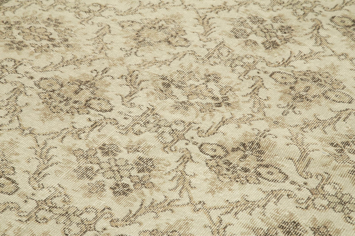 6x10 Beige Turkish Vintage Area Rug - 38987