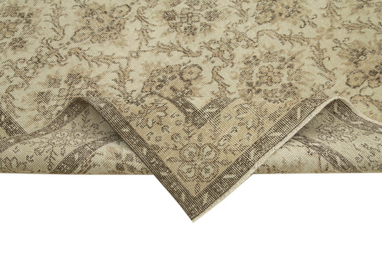 6x10 Beige Turkish Vintage Area Rug - 38987