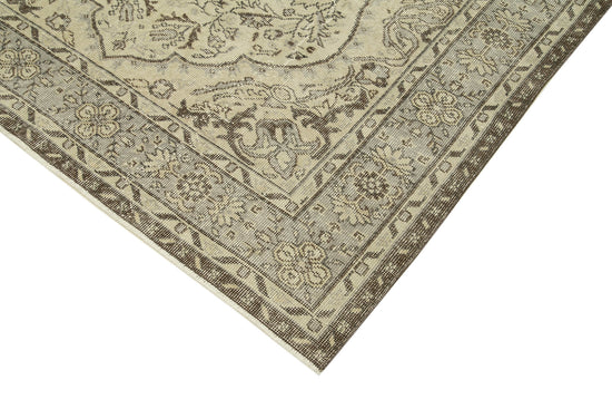 6x9 Beige Turkish Vintage Area Rug - 38988