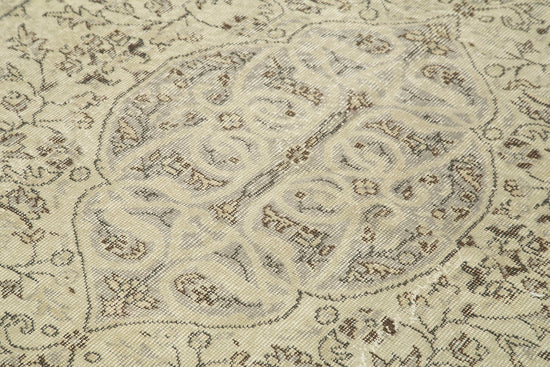6x9 Beige Turkish Vintage Area Rug - 38988