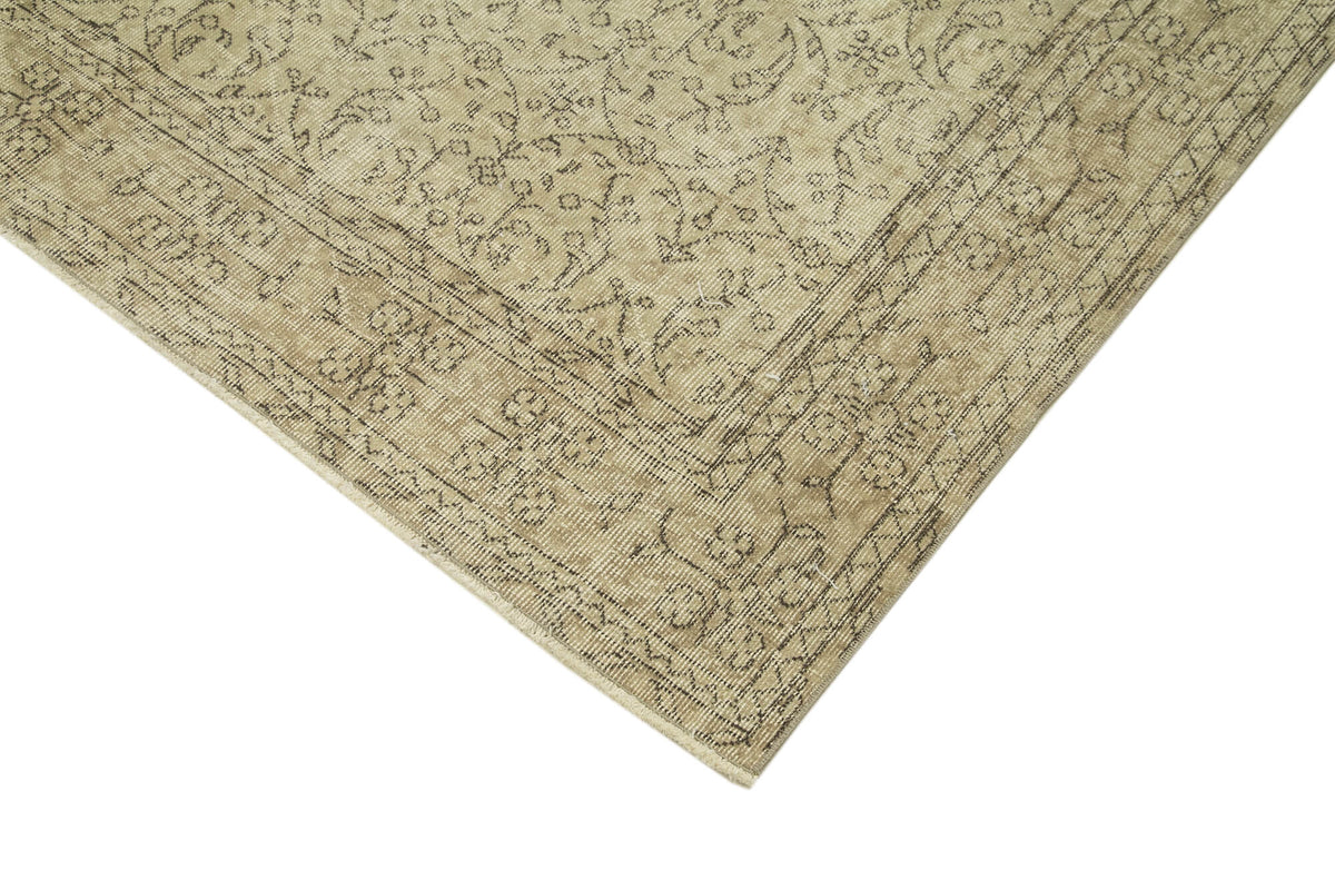 7x10 Beige Turkish Vintage Area Rug - 38989