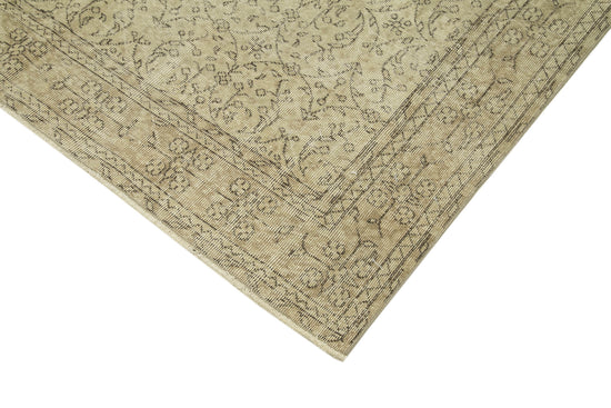 7x10 Beige Turkish Vintage Area Rug - 38989