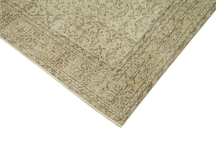 7x10 Beige Turkish Vintage Area Rug - 38989