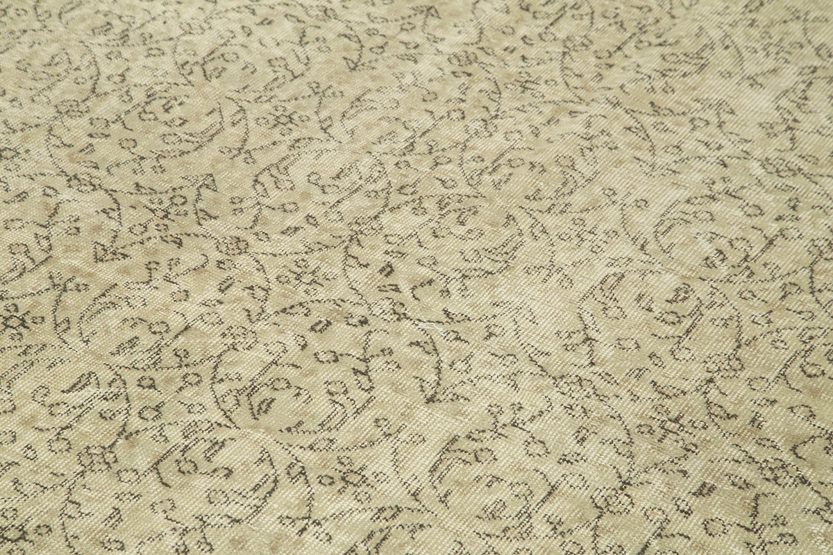 7x10 Beige Turkish Vintage Area Rug - 38989