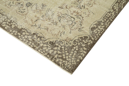 6x9 Beige Turkish Vintage Area Rug - 38990