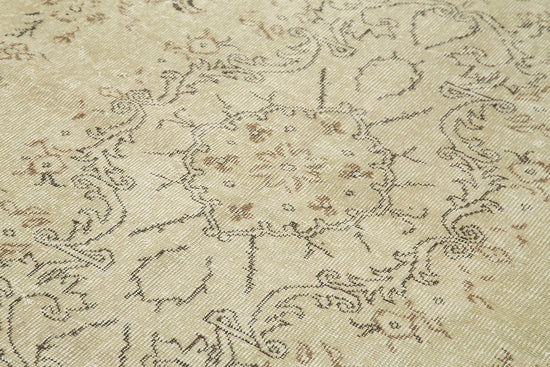 6x9 Beige Turkish Vintage Area Rug - 38990