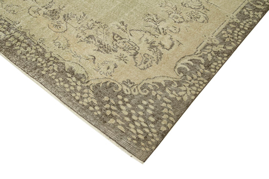7x10 Beige Turkish Vintage Area Rug - 38991