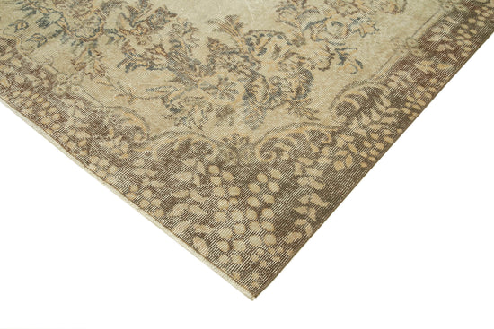 7x10 Beige Turkish Vintage Area Rug - 38992