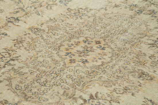7x10 Beige Turkish Vintage Area Rug - 38992
