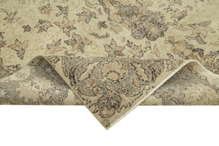 6x10 Beige Turkish Vintage Area Rug - 38997