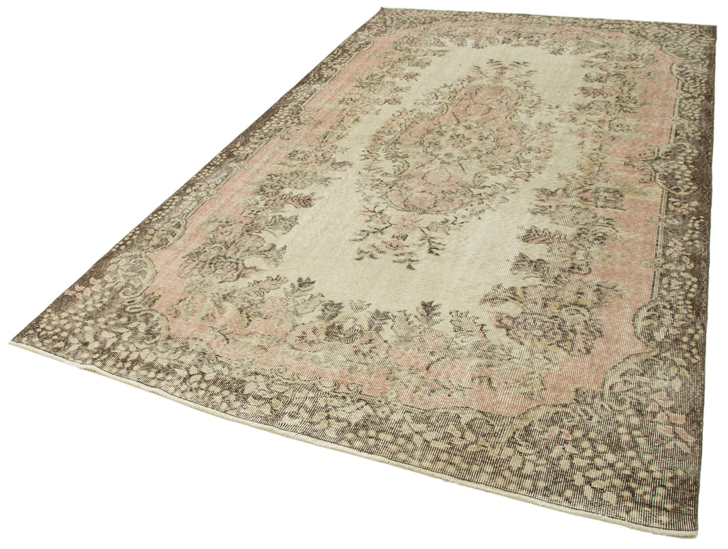 6x10 Beige Turkish Vintage Area Rug - 38999