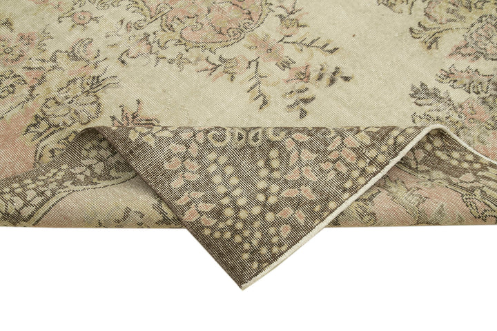 6x10 Beige Turkish Vintage Area Rug - 38999