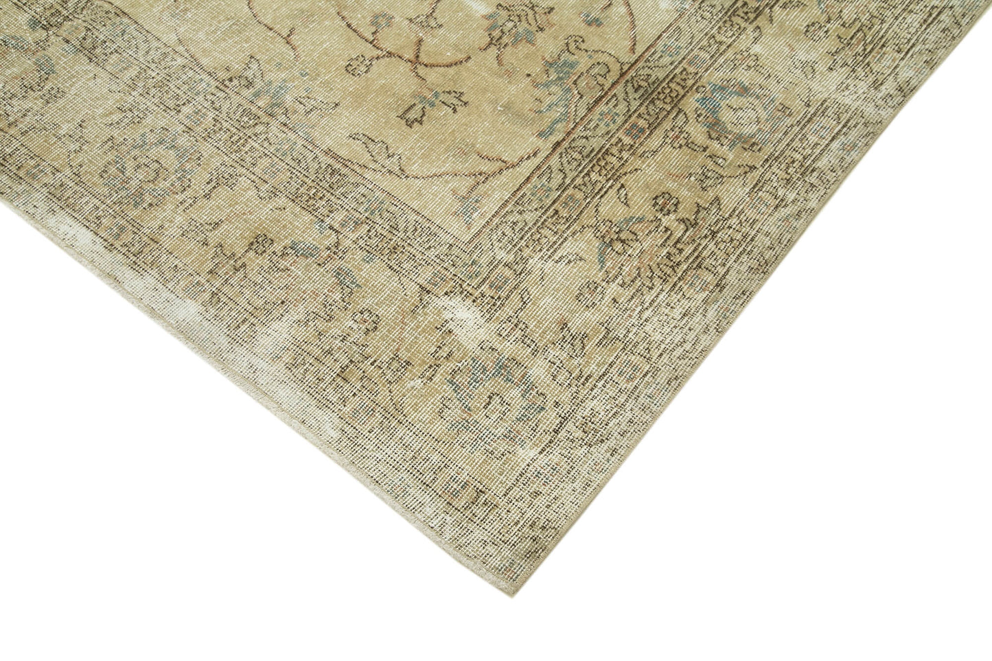 7x10 Beige Turkish Vintage Area Rug - 39000