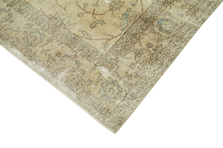 7x10 Beige Turkish Vintage Area Rug - 39000