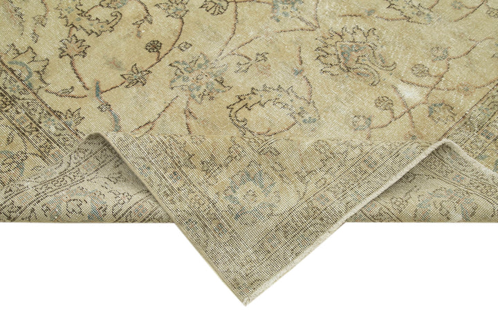 7x10 Beige Turkish Vintage Area Rug - 39000