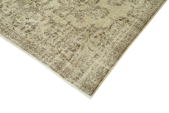 7x10 Beige Turkish Vintage Area Rug - 39001