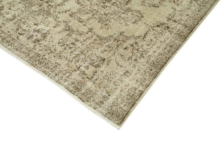 7x10 Beige Turkish Vintage Area Rug - 39001